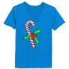 Ladies’  Junior Fine Jersey V-Neck Longer Length T-Shirt Thumbnail