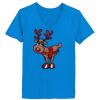 Ladies’  Junior Fine Jersey V-Neck Longer Length T-Shirt Thumbnail