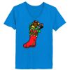 Ladies’  Junior Fine Jersey V-Neck Longer Length T-Shirt Thumbnail