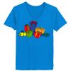 Ladies’  Junior Fine Jersey V-Neck Longer Length T-Shirt Thumbnail