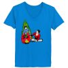 Ladies’  Junior Fine Jersey V-Neck Longer Length T-Shirt Thumbnail