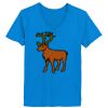 Ladies’  Junior Fine Jersey V-Neck Longer Length T-Shirt Thumbnail