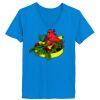Ladies’  Junior Fine Jersey V-Neck Longer Length T-Shirt Thumbnail