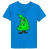 Ladies’  Junior Fine Jersey V-Neck Longer Length T-Shirt Thumbnail