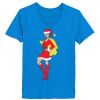 Ladies’  Junior Fine Jersey V-Neck Longer Length T-Shirt Thumbnail