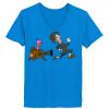 Ladies’  Junior Fine Jersey V-Neck Longer Length T-Shirt Thumbnail