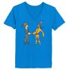 Ladies’  Junior Fine Jersey V-Neck Longer Length T-Shirt Thumbnail