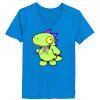 Ladies’  Junior Fine Jersey V-Neck Longer Length T-Shirt Thumbnail