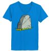 Ladies’  Junior Fine Jersey V-Neck Longer Length T-Shirt Thumbnail