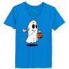 Ladies’  Junior Fine Jersey V-Neck Longer Length T-Shirt Thumbnail
