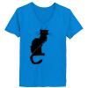 Ladies’  Junior Fine Jersey V-Neck Longer Length T-Shirt Thumbnail