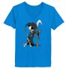 Ladies’  Junior Fine Jersey V-Neck Longer Length T-Shirt Thumbnail