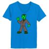 Ladies’  Junior Fine Jersey V-Neck Longer Length T-Shirt Thumbnail