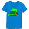 Ladies’  Junior Fine Jersey V-Neck Longer Length T-Shirt Thumbnail
