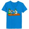 Ladies’  Junior Fine Jersey V-Neck Longer Length T-Shirt Thumbnail